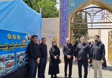 برپایی غرفه‌های «میدان پویای اربعین» در مسیر پیاده روی زائرین حضرت عبدالعظیم حسنی (ع) ناحیه دو شهرری 