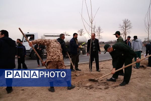 کاشت درخت به یاد شهدا در محمدشهر 