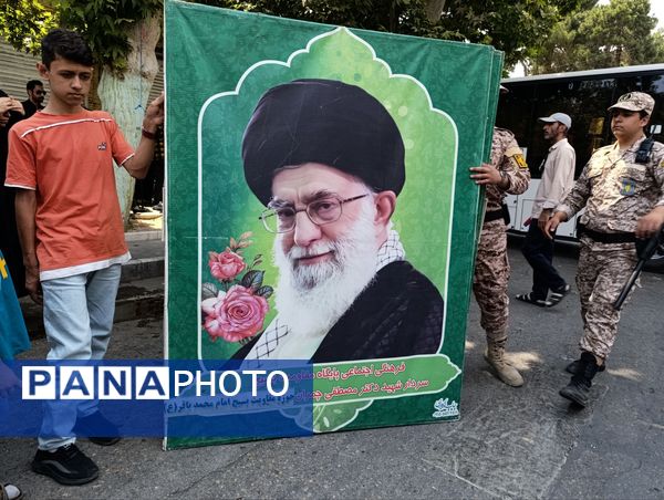  حضور بی نظیر مردن نیشابور در راهپیمایی بر علیه حمله رژیم صهیونسیتی