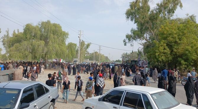 حماسه حضور جاماندگان اربعین در میناب