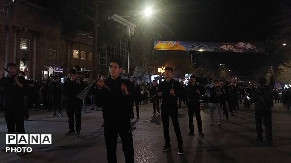 عزاداری شب نوزدهم در خیابان های نیشابور 