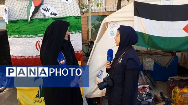 همدلی دانش‌آموزان دبیرستان فرهنگیان ناحیه۷ با دانش‌آموزان غزه