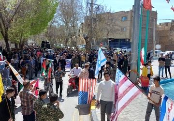 حضور مسئولان و مردم شهیدپرور فلاورجان در راهپیمایی روز جهانی قدس 