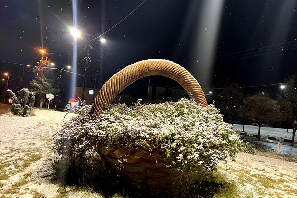 شب زیبای برفی در آباده