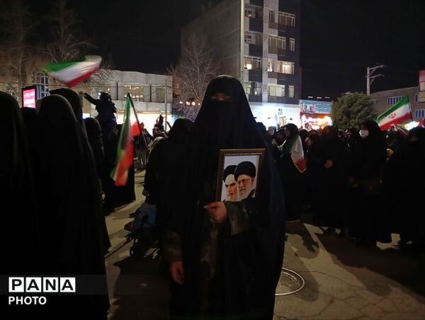 حرکت دسته عزاداری در شهرستان نیشابور