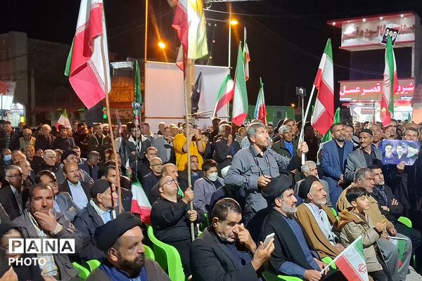 طوفان امید در خیابان‌های شهر باشت در سی دومین شامگاه عزاداری و مقاومت