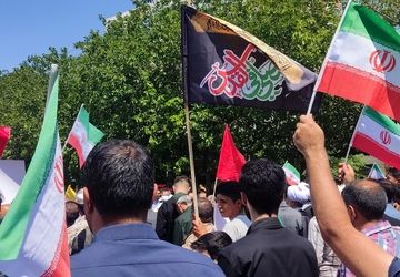 راهپیمایی نمازگزاران بجنوردی در محکومیت جنایات رژیم صهیونسیتی