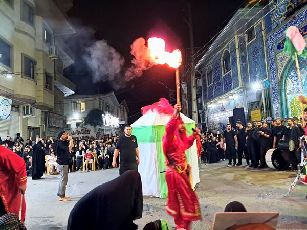 آیین خیمه سوزان در مسجد ابوالفضل قائمشهر