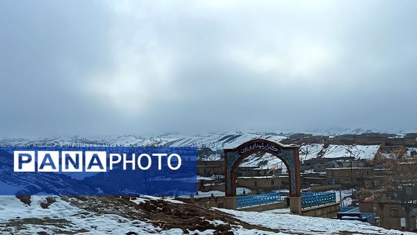 بارش برف زمستانی در روستای برزنون شهرستان نیشابور