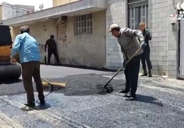 آسفالت منطقه علی‌آباد توسط شهرداری بروجرد