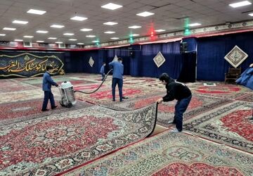 غبارروبی نمازخانه مدرسه مثل مصطفی در آستانه ماه مبارک رمضان