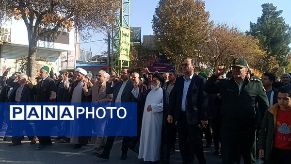 راهپیمایی مردم نیشابور و اعلام حمایت خود از مردم مظلوم عزه و لبنان 