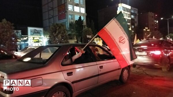 رژه ماشینی در چهلمین شب از شهادت رهبر شهید و شهدای میناب در نیشابور 