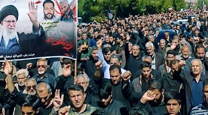 تشییع پیکر شهدای جنگ ایران با اسرائیل و آمریکا در زرند