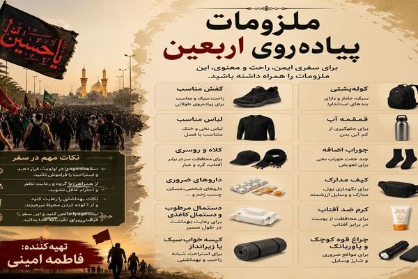  ملزومات ضروری؛ همسفران مطمئن زائران در مسیر نور اربعین