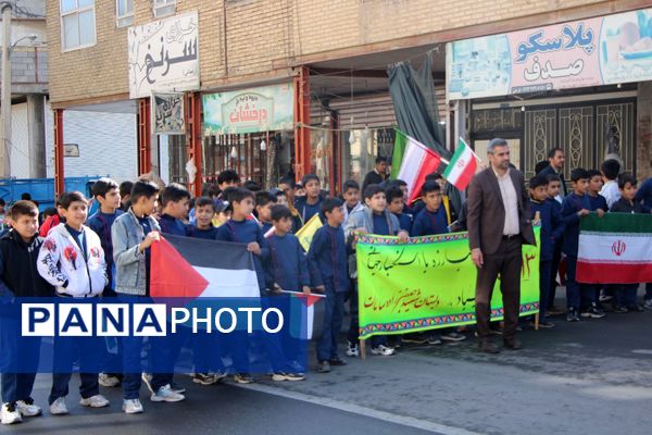 شکوه حضور مردم شهرستان سامان در راهپیمایی یوم‌الله ۱۳ آبان