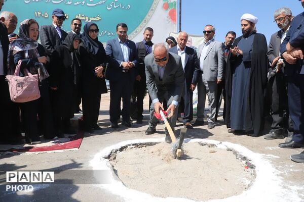  آیین کلنگ‌زنی مدرسه ۶ کلاسه خیرساز در خسروشاه