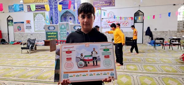 برگزاری مراسم اعتکاف پدر پسری در مسجد جامع آشخانه