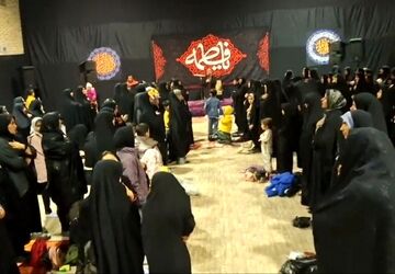 مراسم عزاداری حضرت فاطمه زهرا (س) در سالن شهدای مدافع‌حرم شهر کلاته‌رودبار