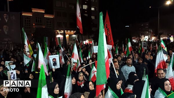 مراسم باشکوه وداع با پیکر دو شهید مطهر در نیشابور 