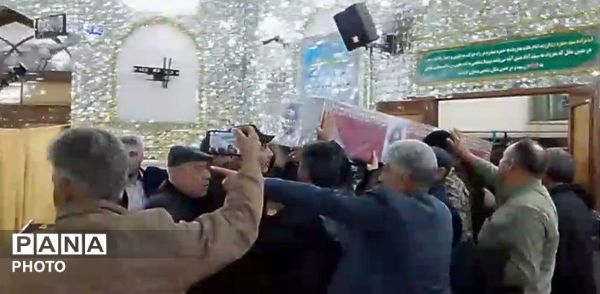 مراسم وداع با شهید علی‌اکبر خوافی در شهرستان میان‌جلگه