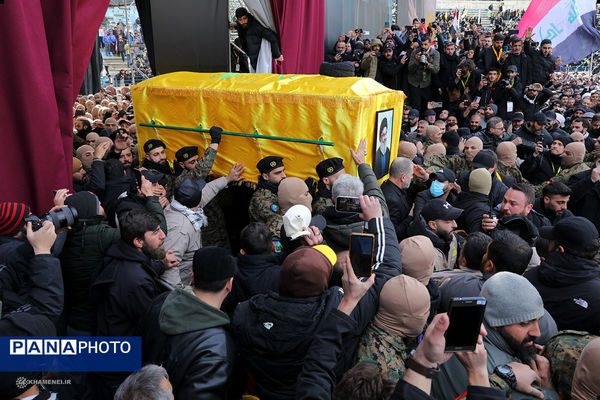 تشییع پیکر شهیدان سیدحسن نصرالله و سیدهاشم صفی الدین