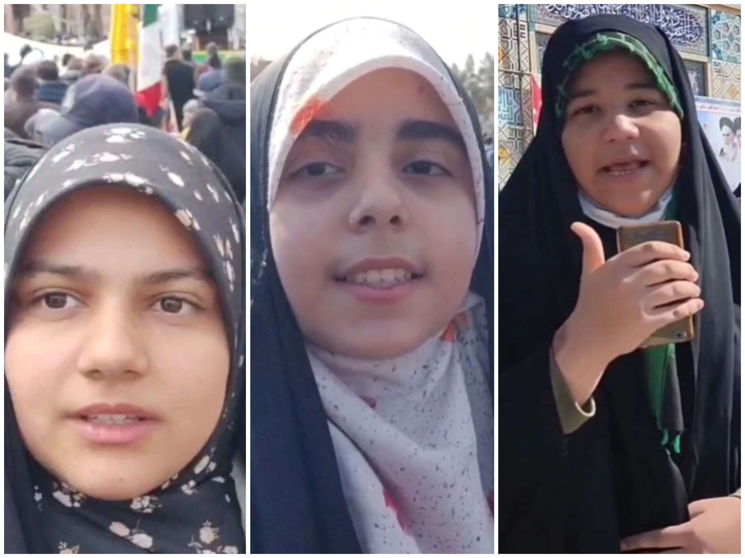 پلاتو موبایلی دانش آموزان خبرنگاران نایین در راهپیمایی ۲۲ بهمن