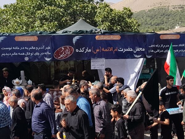 حضور حماسی مردم روستای مارکده در همایش جاماندگان اربعین حسینی