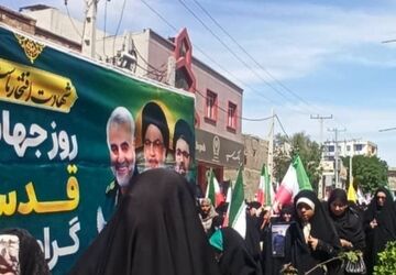فریاد استکبارستیزی و حمایت از مظلوم ‌‌در میناب طنین‌انداز شد 
