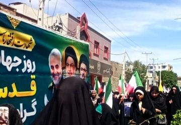 فریاد استکبارستیزی و حمایت از مظلوم ‌‌در میناب طنین‌انداز شد 