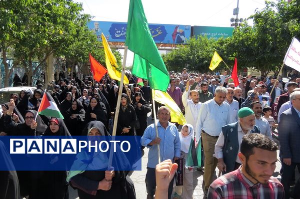 راهپیمایی سراسری محکومیت جنایات رژیم صهیونیستی شهرستان بجنورد
