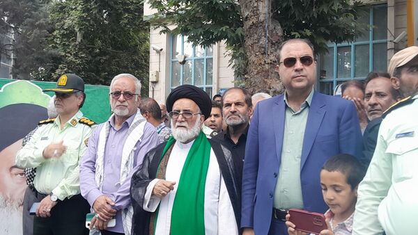  حضور بی نظیر مردن نیشابور در راهپیمایی بر علیه حمله رژیم صهیونسیتی