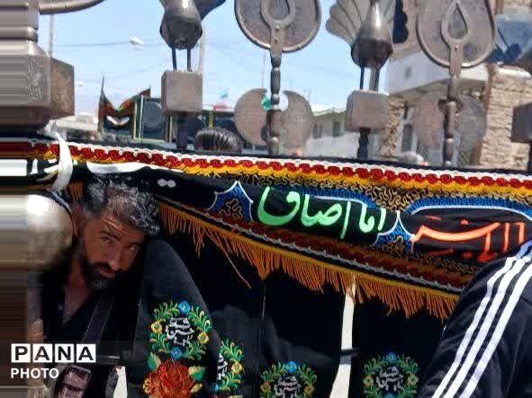 در هشتمین روز ماه محرم طنین نوای یا حسین در کوچه‌های فدافن پیچید
