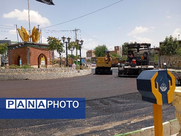 بازسازی آسفالت میدان اصلی شهر تیتکانلو 