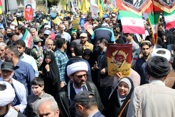 اعلام همبستگی مردم قم با فلسطین در راهپیمایی روز جهانی قدس