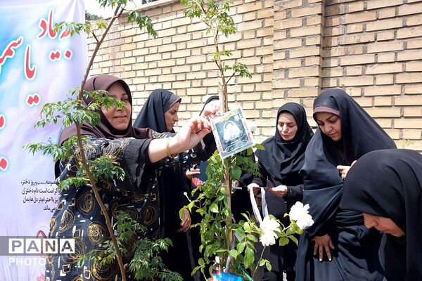 کاشت نهال به یاد یاسمن‌های میناب و شهیده دانش‌آموز نازنین زهرا سیفی 