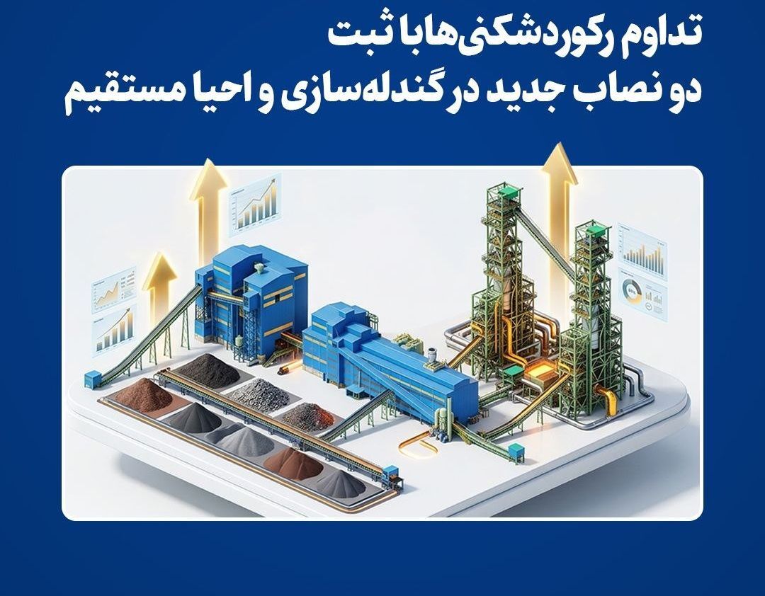  تداوم رکوردشکنی‌ها با ثبت دو نصاب جدید در گندله‌سازی و احیا مستقیم