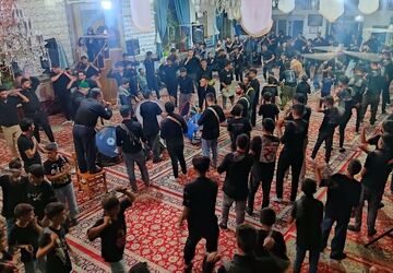 مراسم عزاداری شب عاشورا حسینی در مسجد جامع شهر بار 