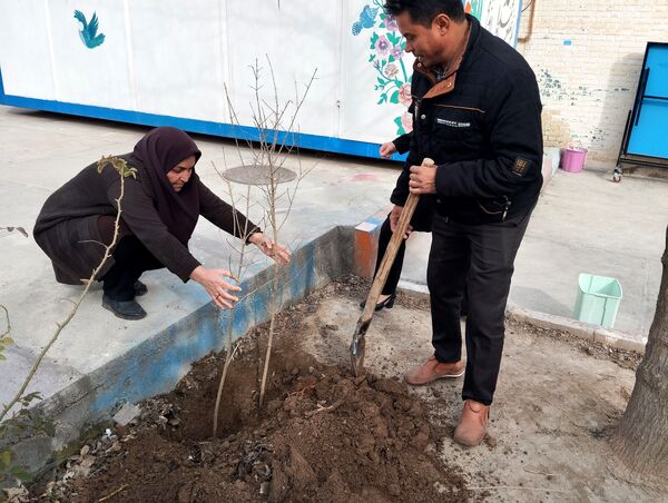 کاشت درخت در هنرستان بصیرت آشخانه