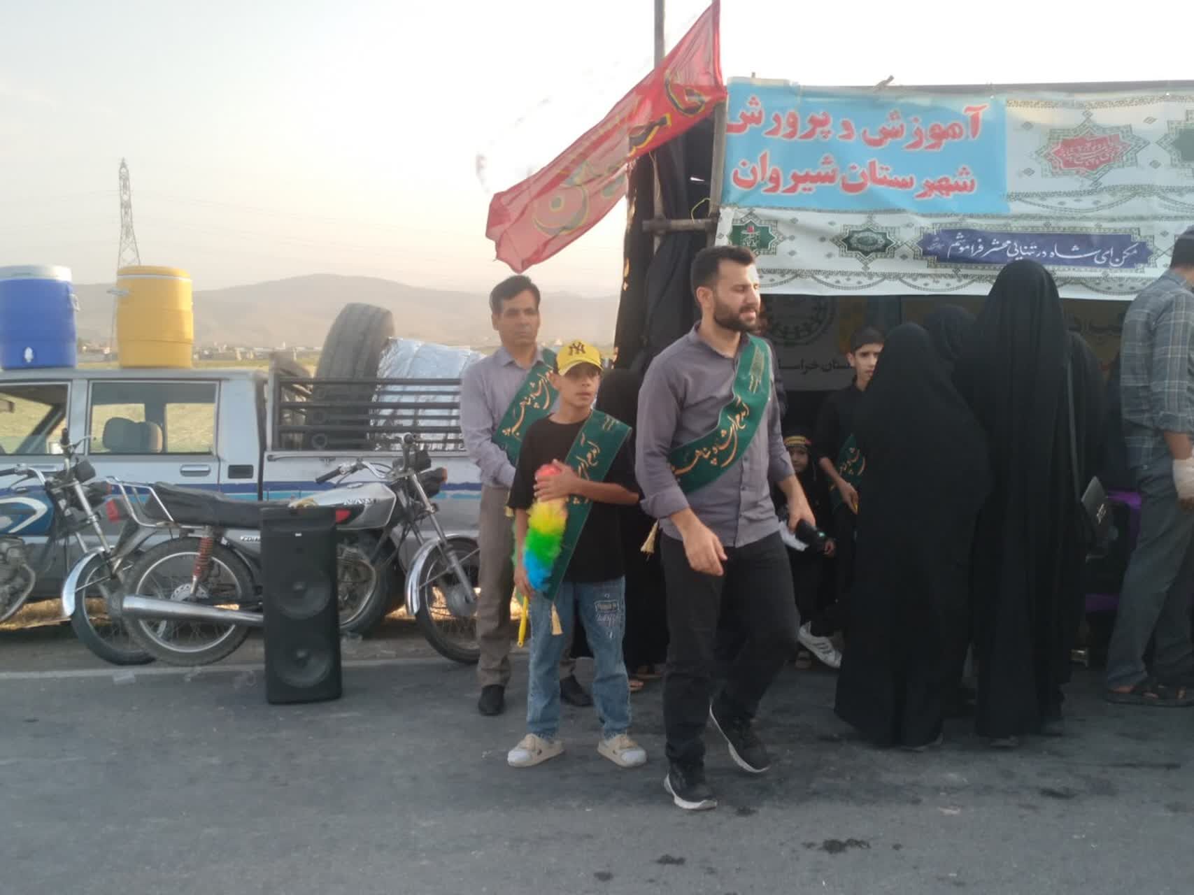 برپایی موکب نهادهای اداره آموزش و پرورش در شیروان