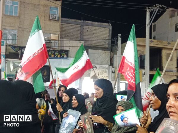 مراسم جاماندگان مراسم تشییع رهبر شهید در میناب