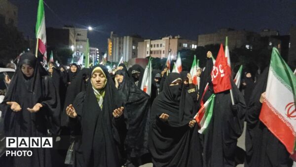 شب نود و هشتم شکوه حضور مردم در پیاده‌روی معنوی قاسم‌آباد