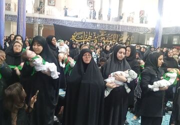 مراسم شیرخوارگان حسینی در مسجد فاطمه الزهرا مشهد، محله دانش آموز