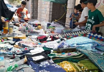 عرضه لوازم‌التحریر و محصولات حجاب با قیمت مناسب در مسجد صاحب‌الزمان کوهنانی