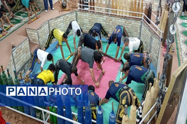 جشن امتیازدهی سالانه ورزشکاران به مناسبت روز فرهنگ پهلوانی و ورزش زورخانه ای در گود باستانی شهر بار 