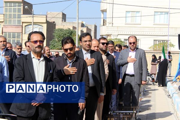 افتتاح سالن ورزشی زنده یاد حاج علی اکبر رخصت در هنرستان کار و دانش فارابی نیشابور