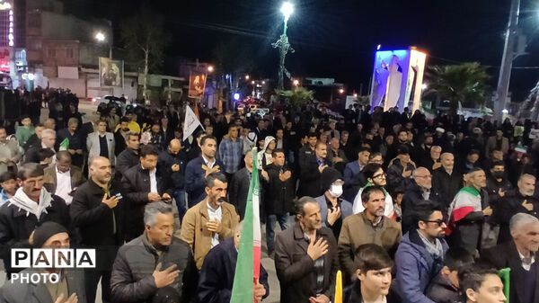 حضور گسترده مردم شهرستان کوهدشت در میدان و مسجد در چهل و چهارمین اجتماع شبانه 