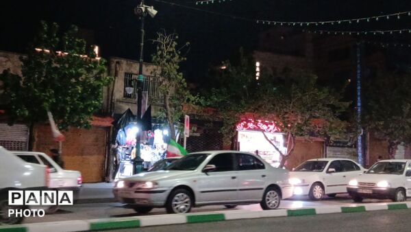 رژه خودرویی در خیابان آیت الله شیرازی مشهد 