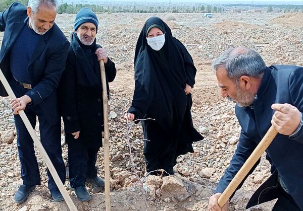 کاشت درخت توسط خادمیاران رضوی در شهرستان خلیل‌آباد 