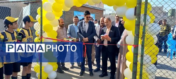 آیین افتتاح زمین چمن مصنوعی ورزشگاه مهر آموزش و پرورش فلاورجان